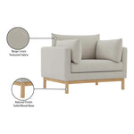 Langham Linen Textured Fabric Upholstered Chair in Beige