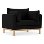 Langham Linen Textured Fabric Upholstered Chair in Black