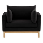 Langham Linen Textured Fabric Upholstered Chair in Black