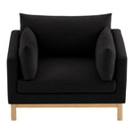 Langham Linen Textured Fabric Upholstered Chair in Black