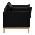 Langham Linen Textured Fabric Upholstered Chair in Black