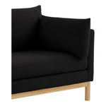 Langham Linen Textured Fabric Upholstered Chair in Black
