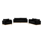 Langham Linen Textured Fabric Upholstered Chair in Black
