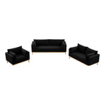 Langham Linen Textured Fabric Upholstered Chair in Black