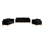 Langham Linen Textured Fabric Upholstered Chair in Black