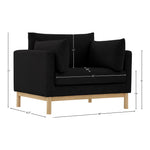 Langham Linen Textured Fabric Upholstered Chair in Black