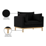 Langham Linen Textured Fabric Upholstered Chair in Black