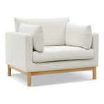 Langham Linen Textured Fabric Upholstered Chair in Cream