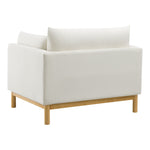 Langham Linen Textured Fabric Upholstered Chair in Cream