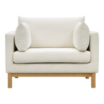 Langham Linen Textured Fabric Upholstered Chair in Cream