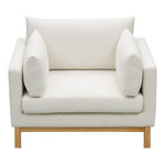 Langham Linen Textured Fabric Upholstered Chair in Cream