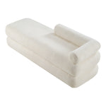 Kennedy Teddy Fabric Upholstered Bench in Cream