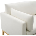 Langham Linen Textured Fabric Upholstered Chair in Cream