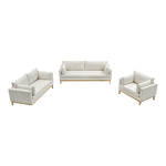 Langham Linen Textured Fabric Upholstered Chair in Cream