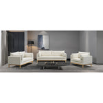Langham Linen Textured Fabric Upholstered Chair in Cream