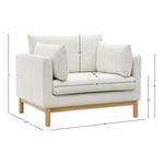 Langham Linen Textured Fabric Upholstered Chair in Cream