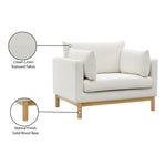 Langham Linen Textured Fabric Upholstered Chair in Cream