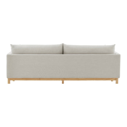 Langham 89.5" Linen Textured Fabric Upholstered Sofa in Beige