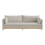 Langham 89.5" Linen Textured Fabric Upholstered Sofa in Beige