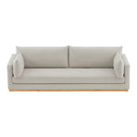 Langham 89.5" Linen Textured Fabric Upholstered Sofa in Beige