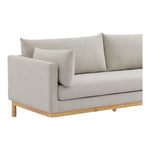Langham 89.5" Linen Textured Fabric Upholstered Sofa in Beige