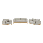Langham 89.5" Linen Textured Fabric Upholstered Sofa in Beige