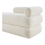 Kennedy Teddy Fabric Upholstered Bench in Cream