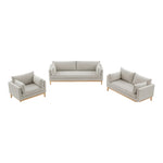 Langham 89.5" Linen Textured Fabric Upholstered Sofa in Beige