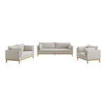 Langham 89.5" Linen Textured Fabric Upholstered Sofa in Beige