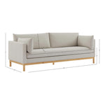 Langham 89.5" Linen Textured Fabric Upholstered Sofa in Beige