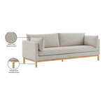 Langham 89.5" Linen Textured Fabric Upholstered Sofa in Beige