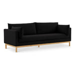 Langham 89.5" Linen Textured Fabric Upholstered Sofa in Black