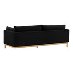 Langham 89.5" Linen Textured Fabric Upholstered Sofa in Black
