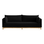 Langham 89.5" Linen Textured Fabric Upholstered Sofa in Black