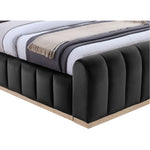 Amara Velvet Upholstered Queen Bed in Black