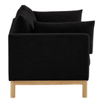 Langham 89.5" Linen Textured Fabric Upholstered Sofa in Black