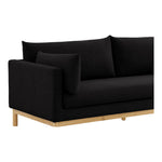 Langham 89.5" Linen Textured Fabric Upholstered Sofa in Black