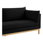 Langham 89.5" Linen Textured Fabric Upholstered Sofa in Black