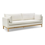 Langham 89.5" Linen Textured Fabric Upholstered Sofa in Cream