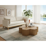 Langham 89.5" Linen Textured Fabric Upholstered Sofa in Cream