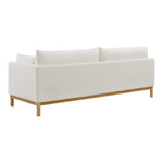 Langham 89.5" Linen Textured Fabric Upholstered Sofa in Cream