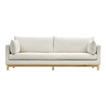 Langham 89.5" Linen Textured Fabric Upholstered Sofa in Cream