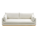 Langham 89.5" Linen Textured Fabric Upholstered Sofa in Cream