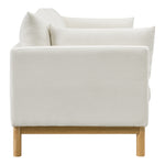 Langham 89.5" Linen Textured Fabric Upholstered Sofa in Cream