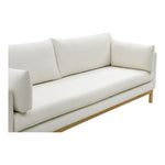 Langham 89.5" Linen Textured Fabric Upholstered Sofa in Cream