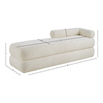 Kennedy Teddy Fabric Upholstered Bench in Cream