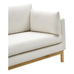 Langham 89.5" Linen Textured Fabric Upholstered Sofa in Cream