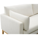 Langham 89.5" Linen Textured Fabric Upholstered Sofa in Cream