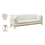 Langham 89.5" Linen Textured Fabric Upholstered Sofa in Cream