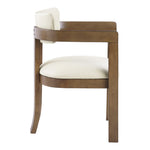 Lavrin Vegan Leather Upholstered Dining Arm Chair in Cream